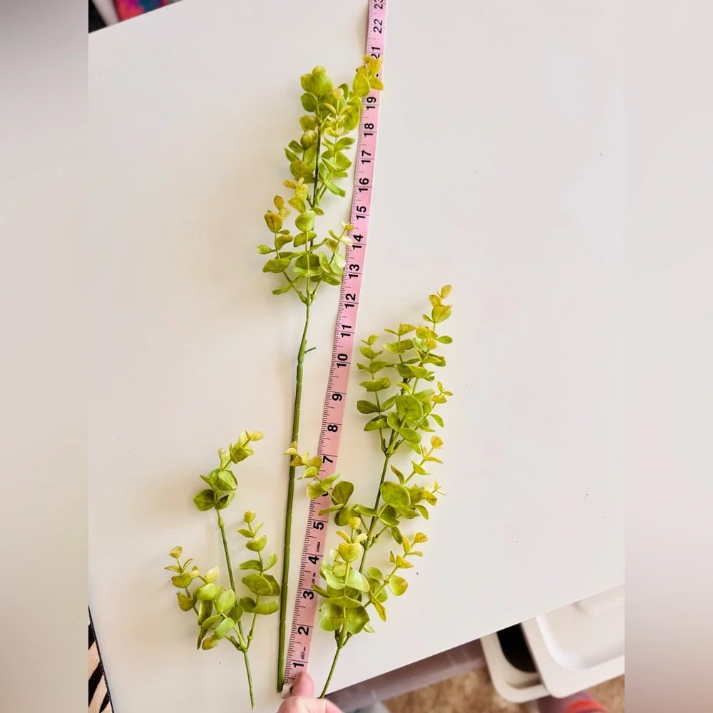 LIFELIKE Eucalyptus Floral Picks Pale Light Green Set of 3 Stems